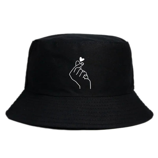 Korean Heart Sign Reversible Bucket Hat