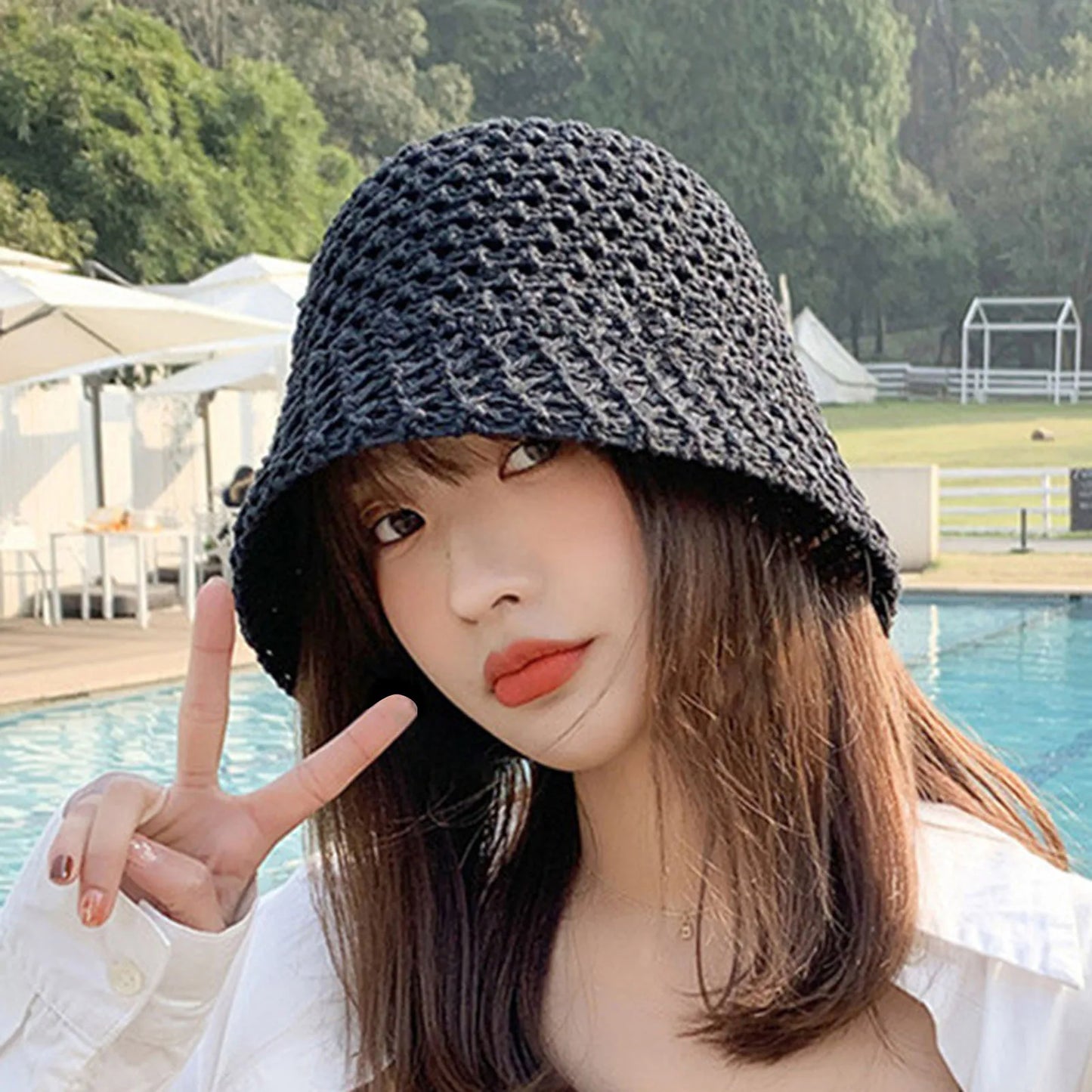 Hollow Out Breathable Summer Bucket Hat
