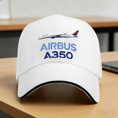 Airbus A350 Airplane Retro Print Baseball Cap