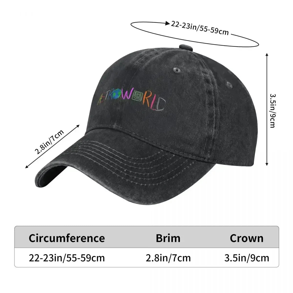 Travis Astroworld Distressed Denim Rapper Snapback Baseball Cap