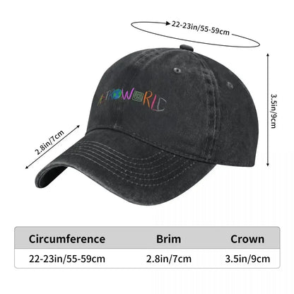 Travis Astroworld Distressed Denim Rapper Snapback Baseball Cap