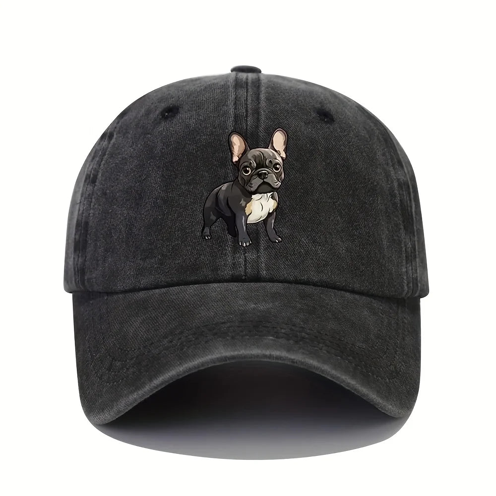 Retro French Bulldog Dad Baseball Cap