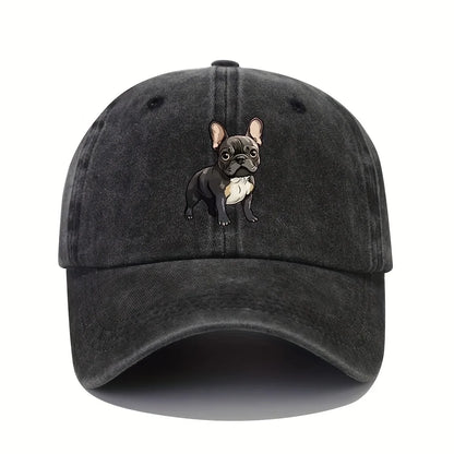 Retro French Bulldog Dad Baseball Cap