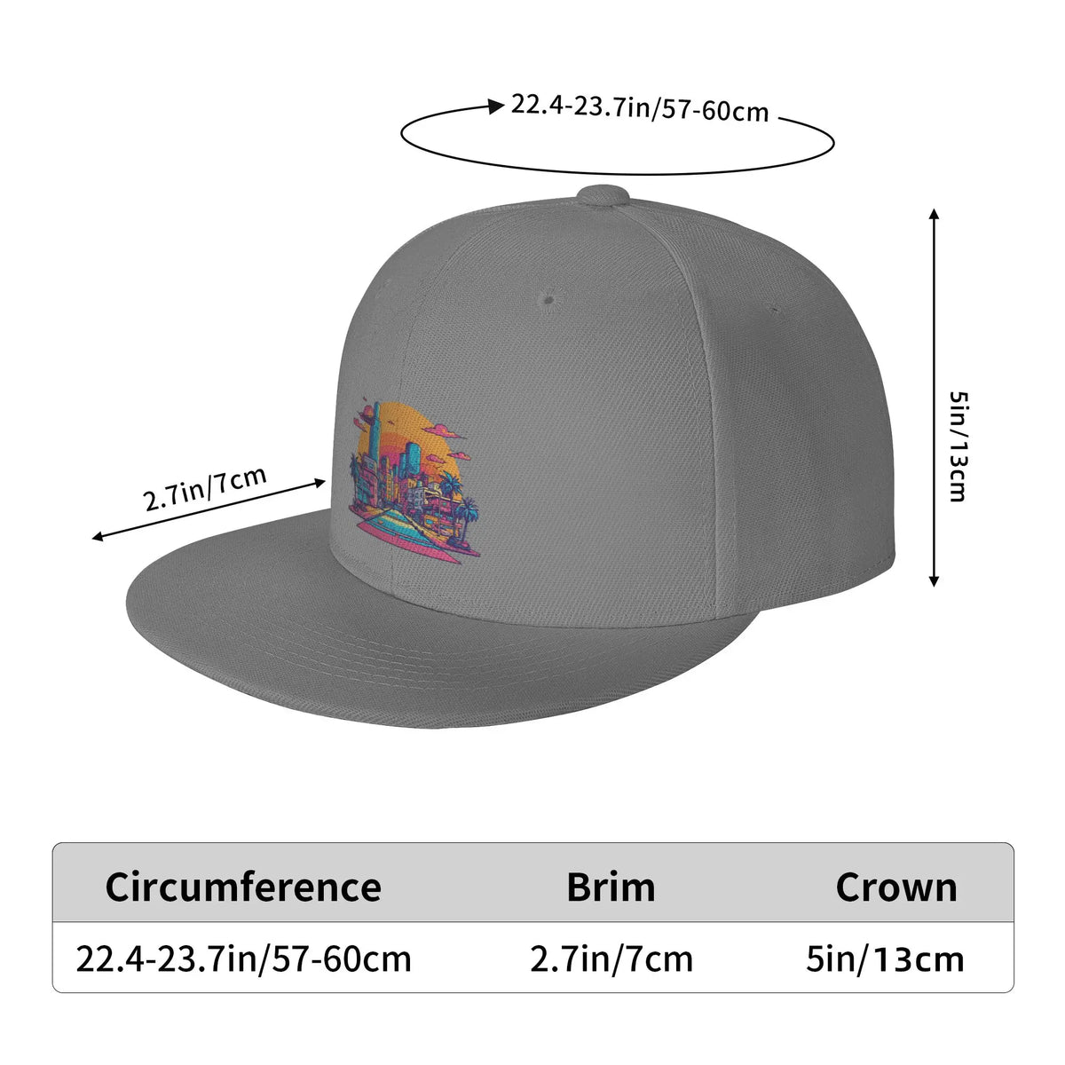 Urban Serenity Captivating Cityscape Graphic Snapback Cap