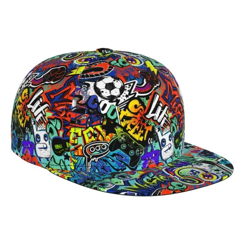 Colorful Graffiti Art Print Baseball Cap Adjustable Snapback Hat