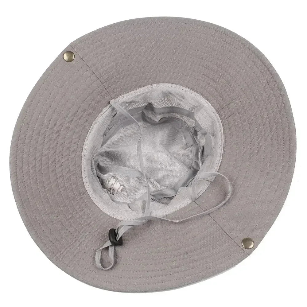 UV Protection Wide Brim Mesh Safari Bucket Hat