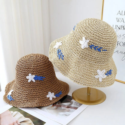 Women's Hollow Flower Crochet Bucket Hat