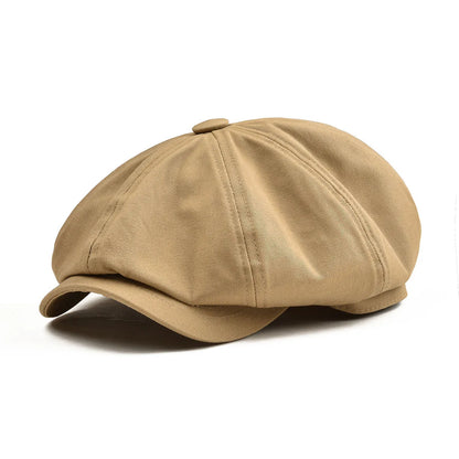 Newsboy Cap Men's Twill Cotton Eight Panel Hat Women's Size 57-63cm