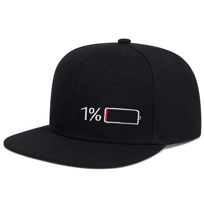 Battery Embroidered Hip-Hop Snapback Cap