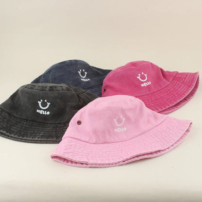 Kids Smile Face Cotton Bucket Hat