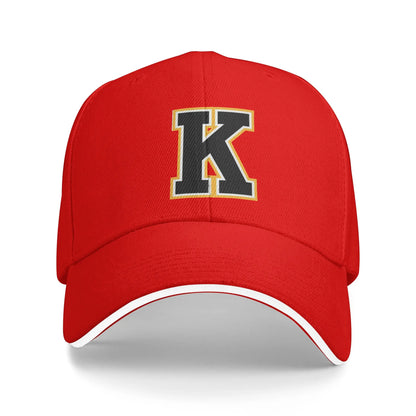 Golden Letter K Beach Baseball Cap