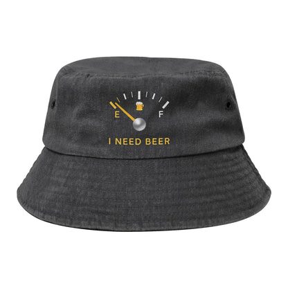 Hot Summer Headwear I Need Beer Gauge Bucket Hat