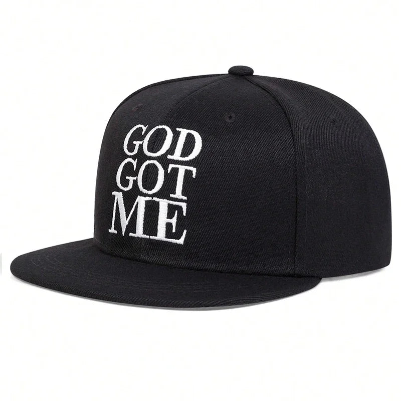 Unisex GOD GOT ME Embroidered Snapback Cap