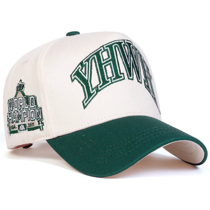 YHWH Letter Embroidered Adjustable Snapback Cap