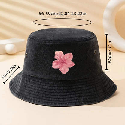 Pink Floral Print Outdoor Bucket Hat