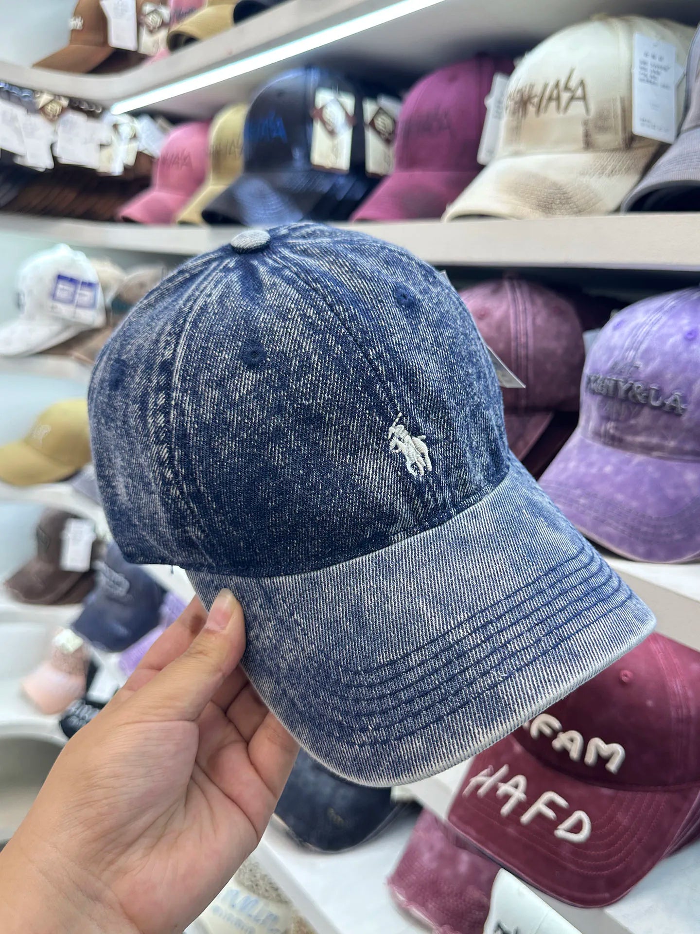 Hat Women's Four Seasons Denim Washed Old Soft Top Baseball Cap Size 55-60cm