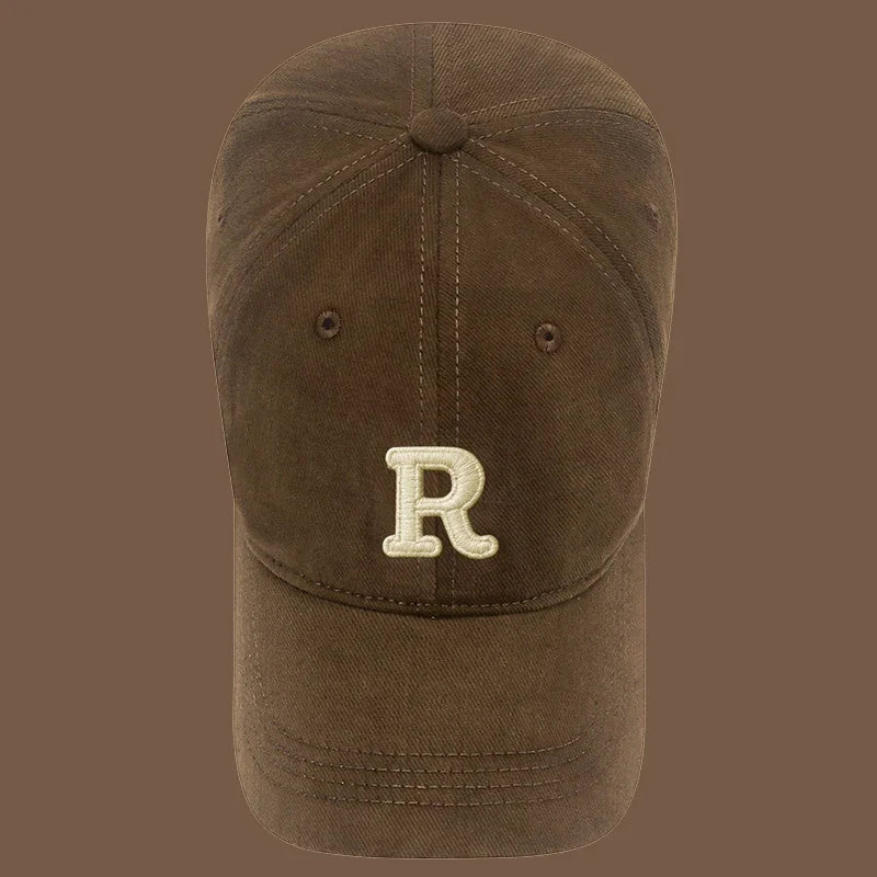 New Unisex Korean Version Big Head Circumference Three Dimensional R Letter