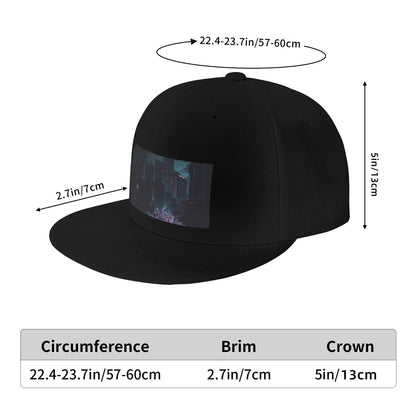 American Retro City Night Flat Brim Snapback Cap