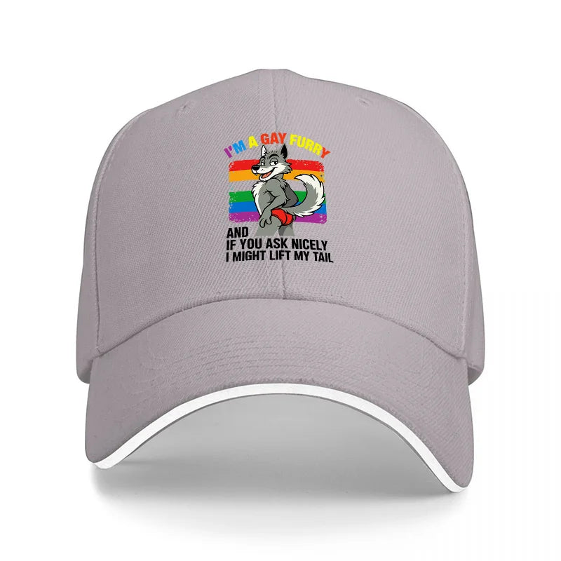 Rainbow Wolf Tail Baseball Cap