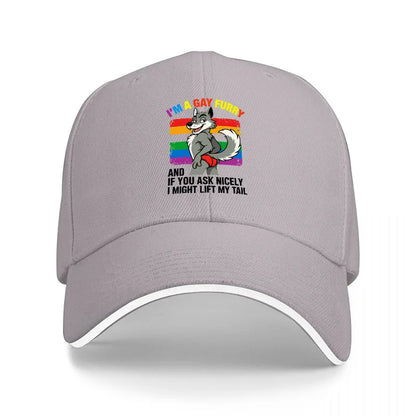 Rainbow Wolf Tail Baseball Cap