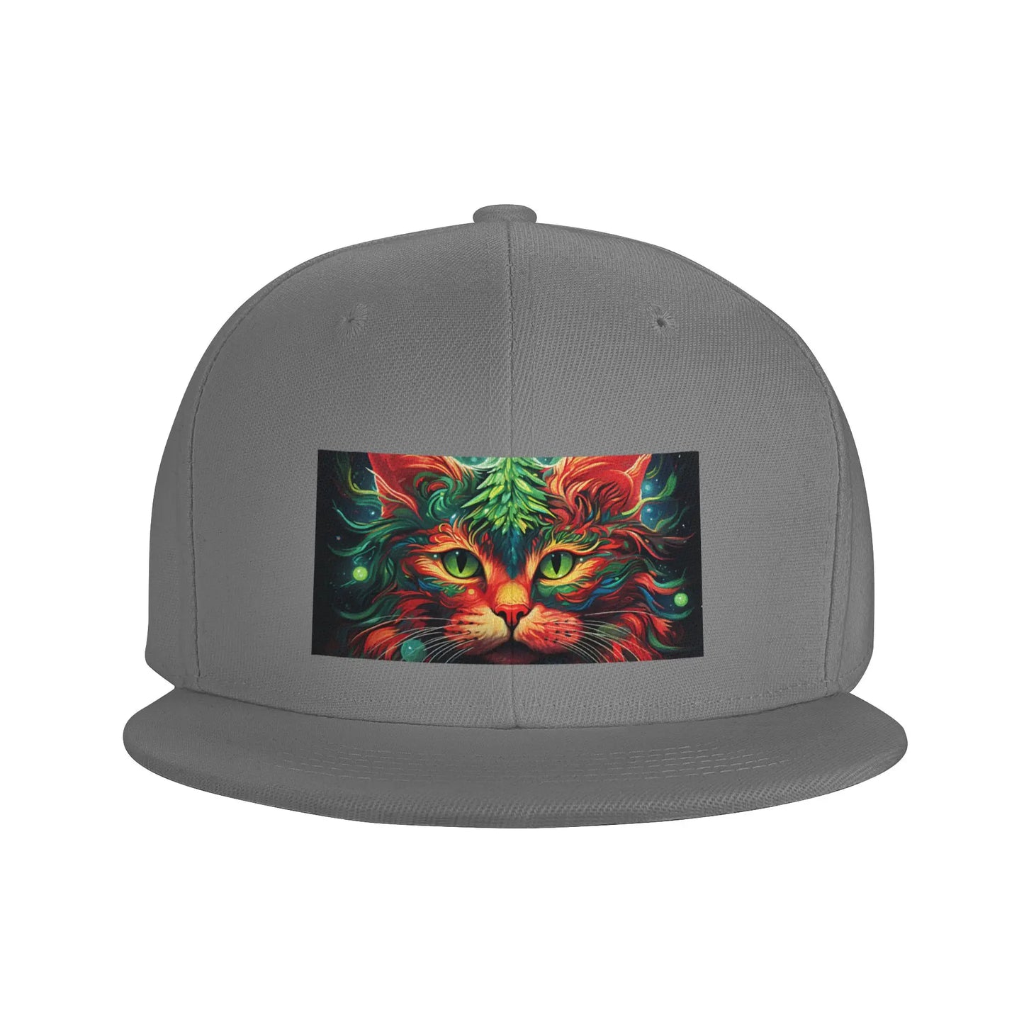 Trippy Holiday Cat Snapback Cap