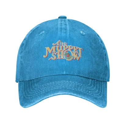 Vintage Frog Cartoon Distressed Denim Baseball Cap Hat