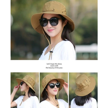 Wide Brim UV Protection Waterproof Bucket Hat