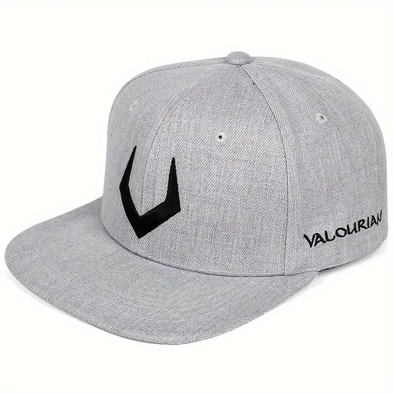 Grey V 3D Embroidered Snapback Cap