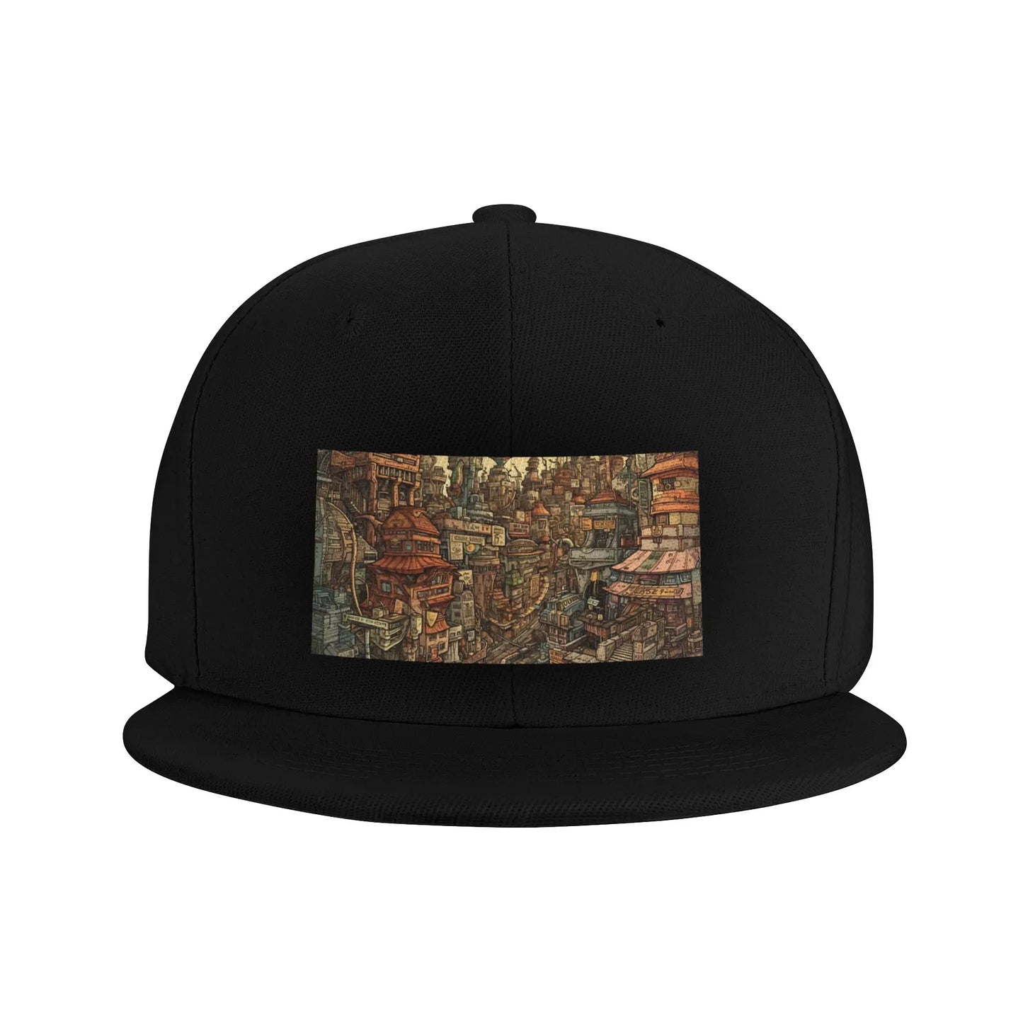 Angular Cityscape Snapback Cap