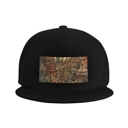 Angular Cityscape Snapback Cap