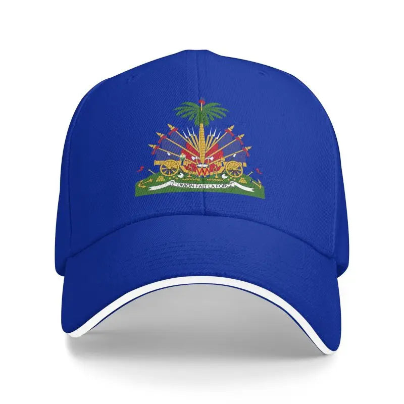 Haitian Flag Print Baseball Cap Outdoor Travel Sports Sun Visor Hat Snapback Cap