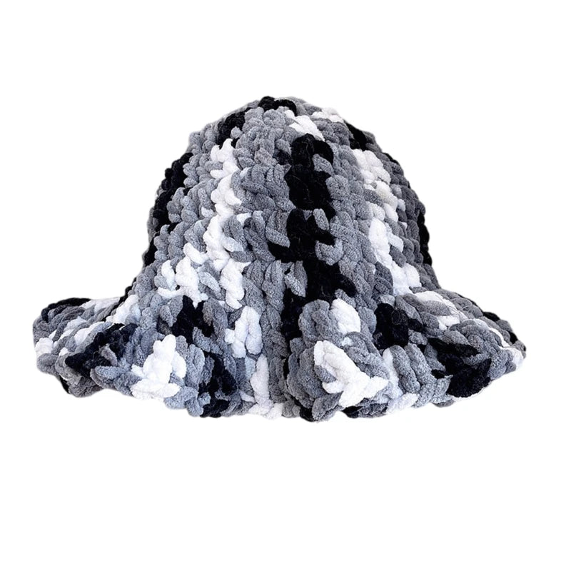 Women Handwoven Flouncing Crochet Bucket Hat