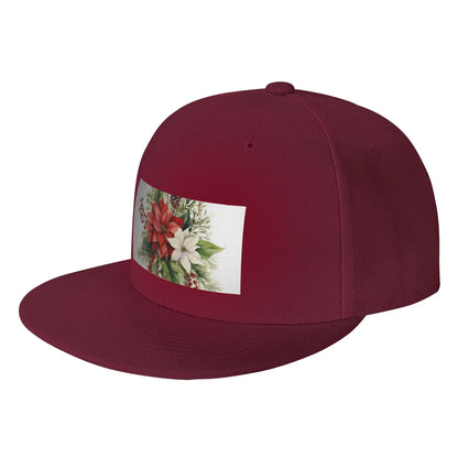 Christmas Floral Bouquet Snapback Cap