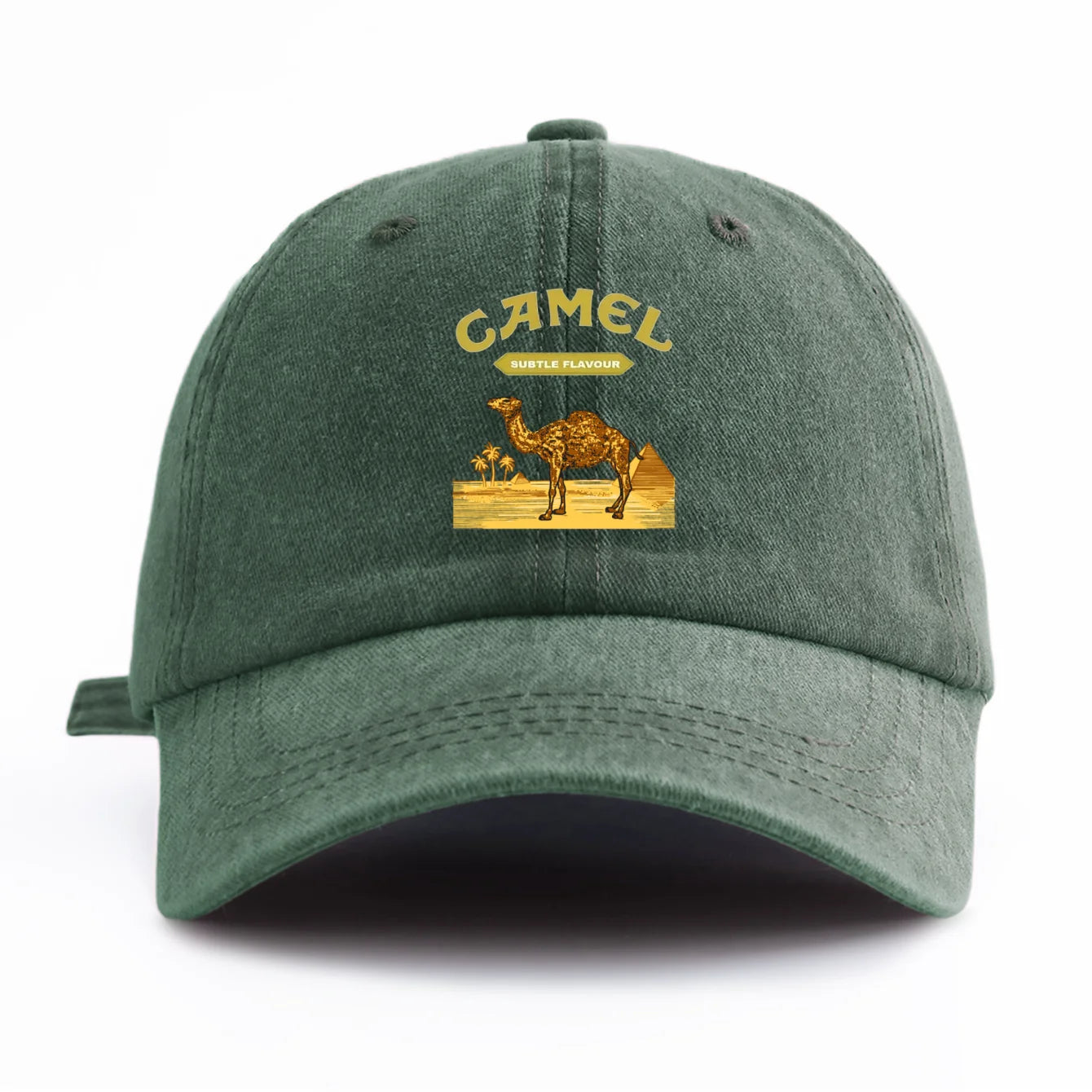 Camel Print Washed Vintage Baseball Cap