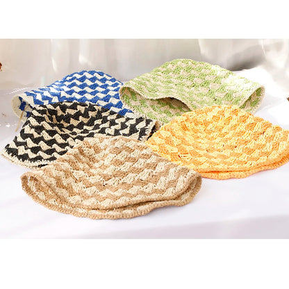 Women's Straw Crochet Sun Bucket Hat