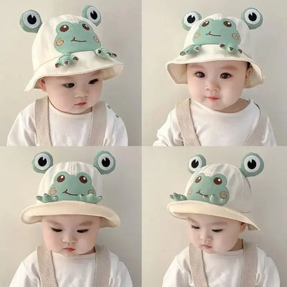 Spring Summer Baby Cartoon Frog Bucket Hat Kids Cute