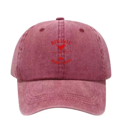 Bikinis Martinis Washed Cotton Baseball Cap