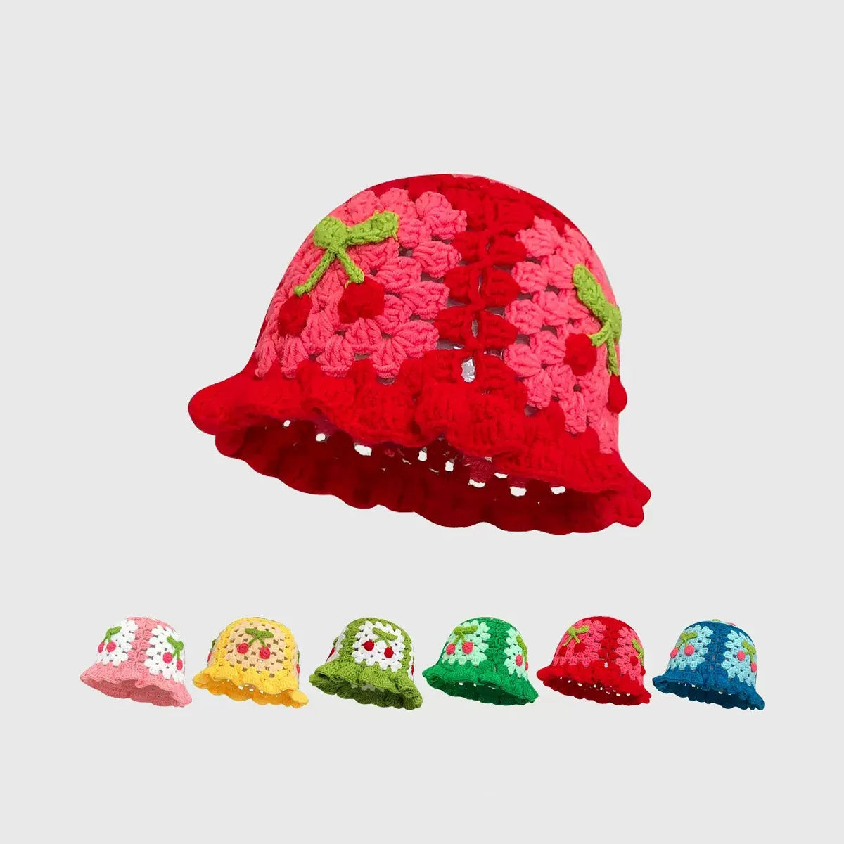 Japanese Cherry Knitted Bucket Hat