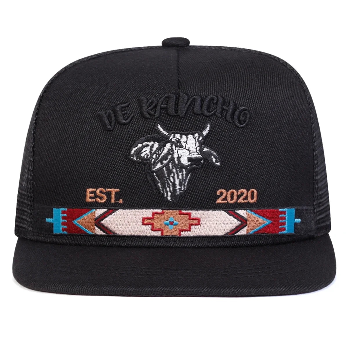 Bullhead Letter Embroidered Mesh Snapback Cap