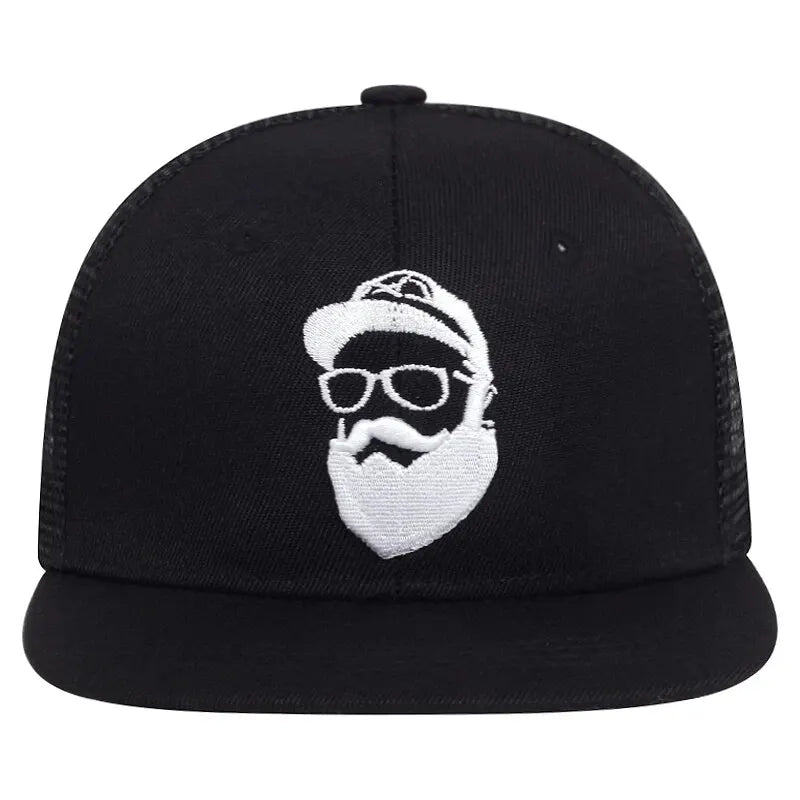 Uncle Beard Embroidered Mesh Snapback Cap