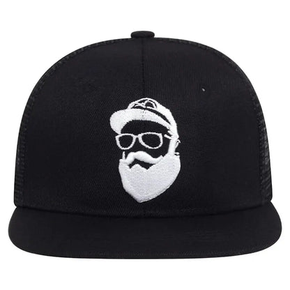 Uncle Beard Embroidered Mesh Snapback Cap