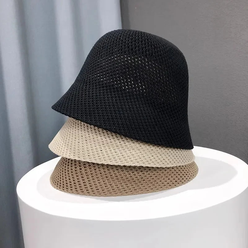 Hat Spring Summer Hollow Thin Folding Bucket Hat