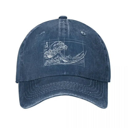 Hokusai Fibonacci Golden Ratio Baseball Cap