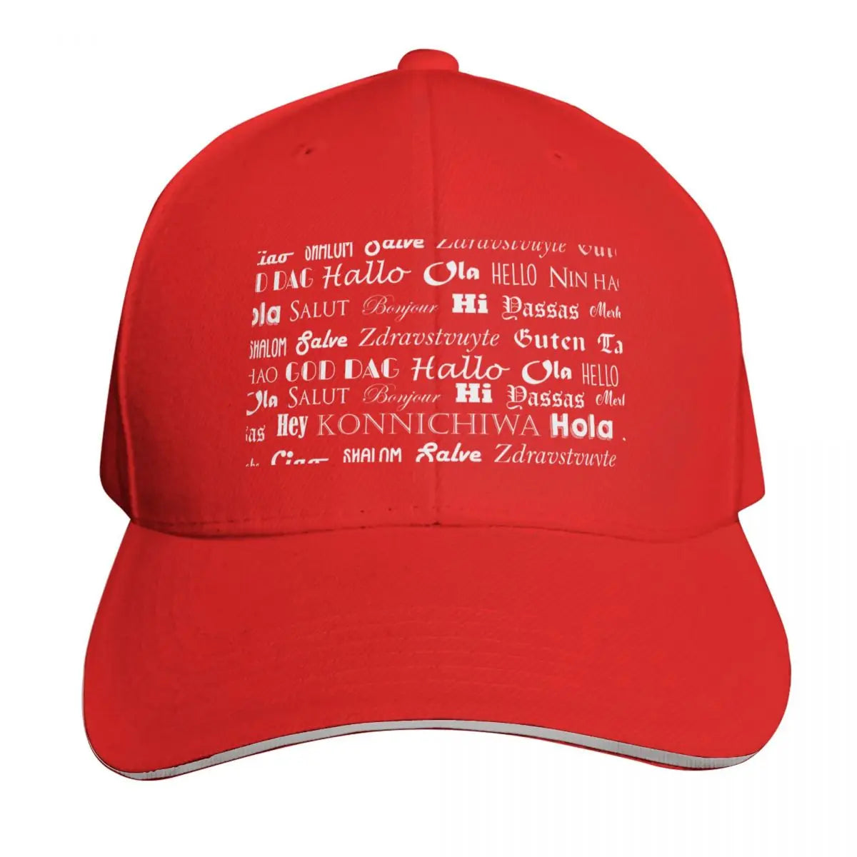 Hello Multiple Languages Cotton Twill Snapback Baseball Cap
