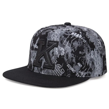 Luxury Unisex Letter Embroidered Flat Brim Snapback Cap