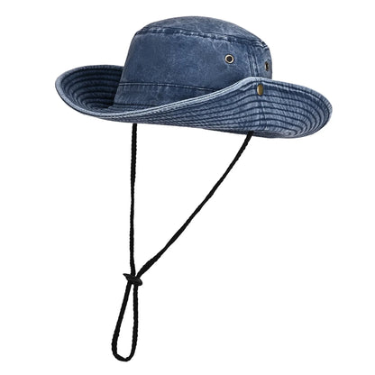 Solid Cotton Bucket Hat Outdoor Travel Cap Unisex