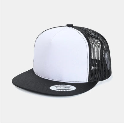 Custom Logo Embroidered Mesh Flat Brim Snapback Cap