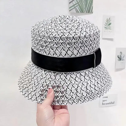 Women's British Houndstooth Top Hats Sun Hats