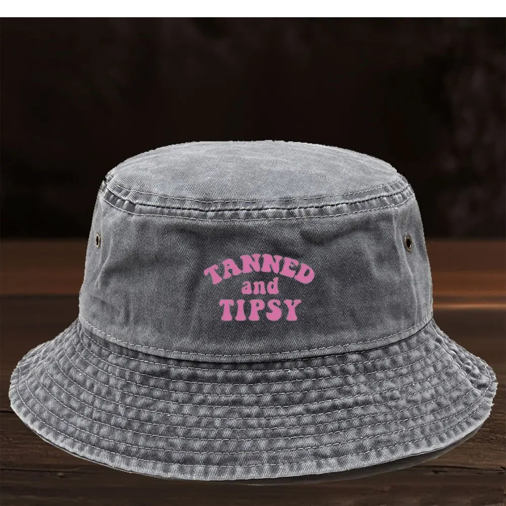 1pc Letter Design Print Washed Bucket Hat