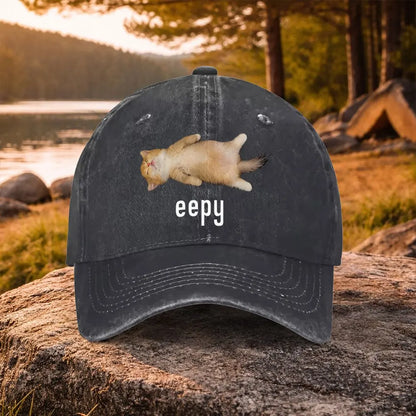 Eepy Cat Washed Baseball Cap